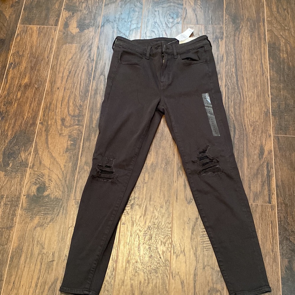 Black American Eagle Next Level stretch size 8 short jeggings